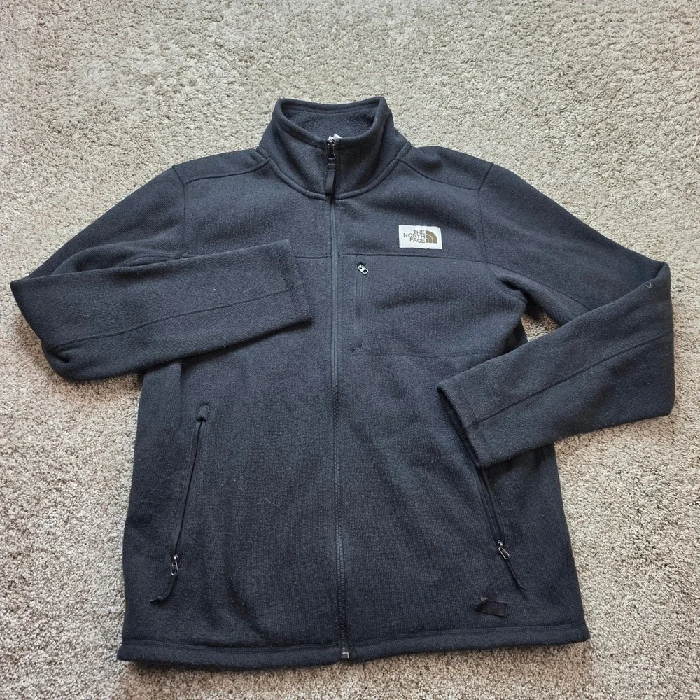 The North Face Gordon Lyons Jacket Mens Medium Gray Outdoor Zip Fleece Hiking